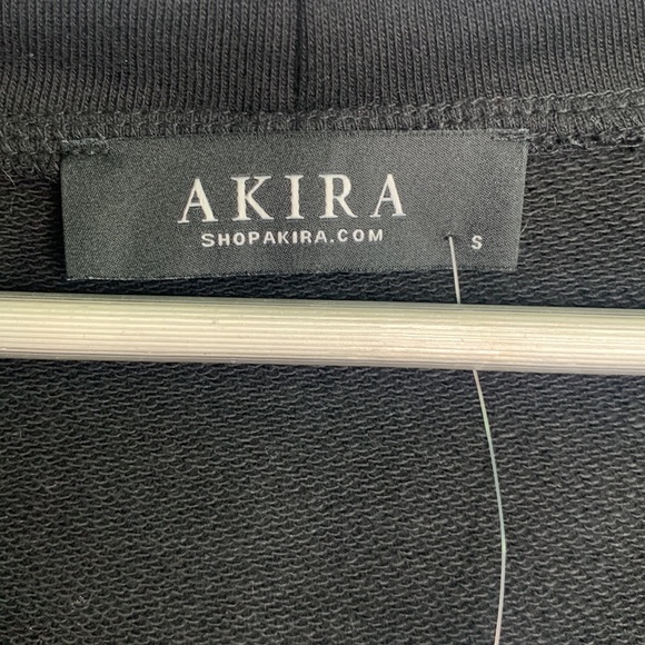 Akira Throw It Back Corseted Goth Black Hoody Punk Top Sweatshirt W-762 Sz S - Picture 4 of 9